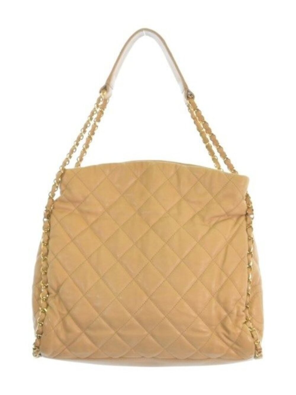 Chanel Matelasse Chain Shoulder Bag CC Logo Beige